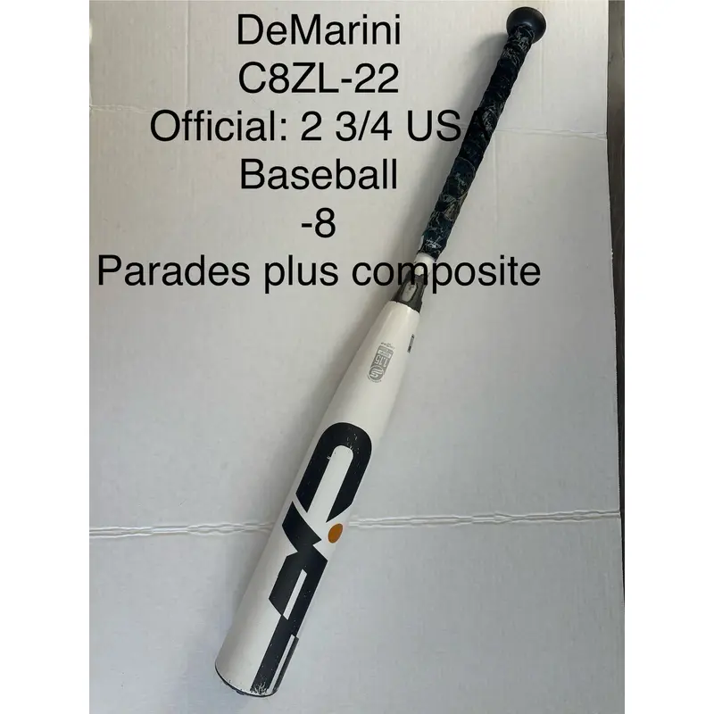 2022 DeMarini CF Composite USSSA Certified Bat (-8) 23 oz 31" (Used)