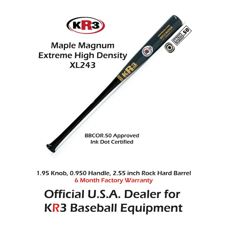 New C243XL KR3 Maple Magnum 33.5 inch Composite Wood Bat (-3) 30.5 oz C243XL