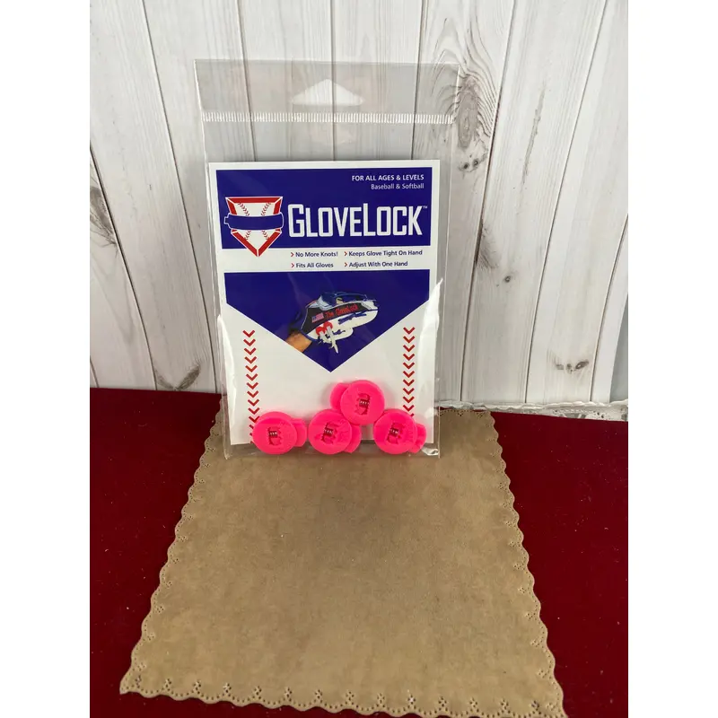 New Hot Pink Glove Locks Keep Baseball Glove Laces Tight