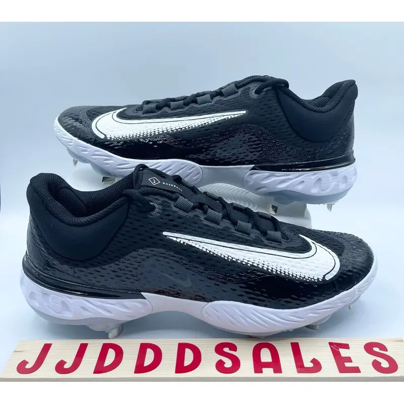 Nike Alpha Huarache Elite 4 Low Black White Baseball Cleats DJ6521-001 Men Size 13