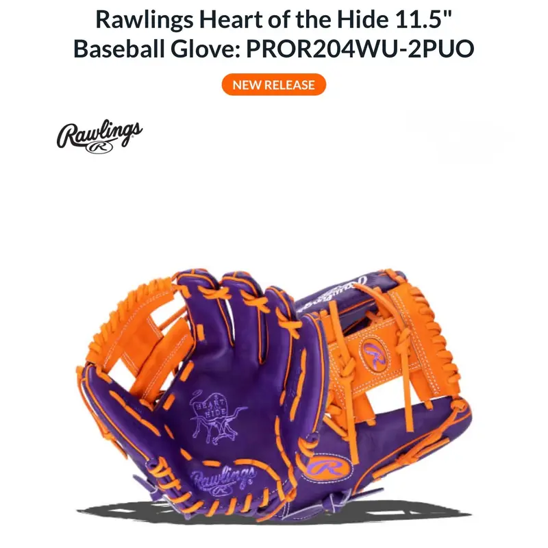 New Rawlings 2026 Heart of the Hide 11.5" Contour Fit Baseball Glove.