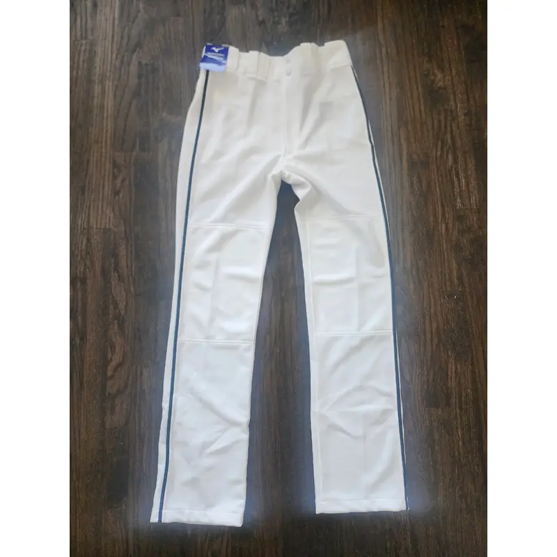 White Men's Medium Adult Mizuno Pants with Black Piping (New)