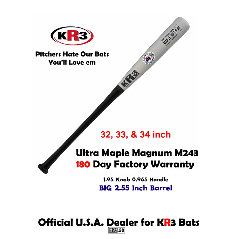 KR3 Maple Magnum 33 inch Composite Wood Bat (-3) 30.5 oz C243