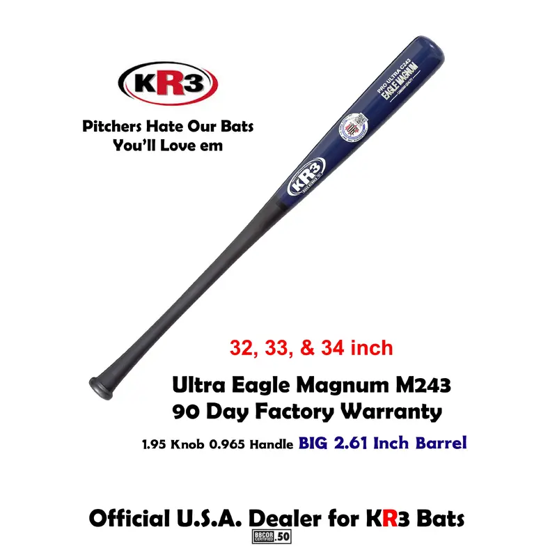 KR3 PRO 243 Ultra Eagle Magnum  33.5 inch composite Wood Bat (-3) 31 oz C243