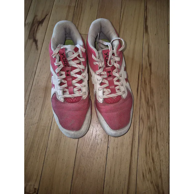 Red Men's Size M 6.5 (W 7.5) Under Armour High Top Molded Cleats (Used)