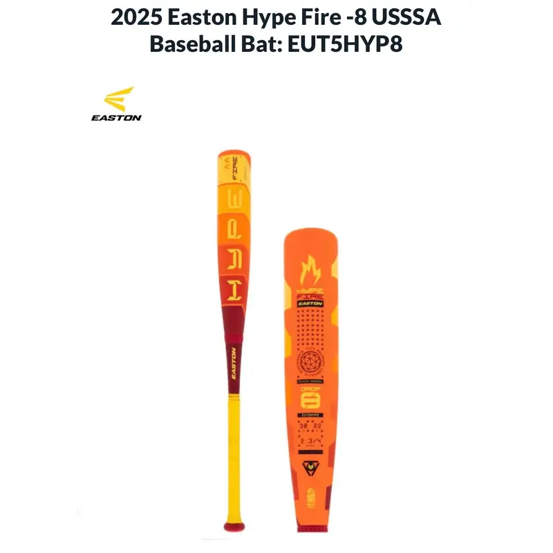 New Easton Hype Fire USSSA Certified Bat (-8) Composite 21 oz 29"