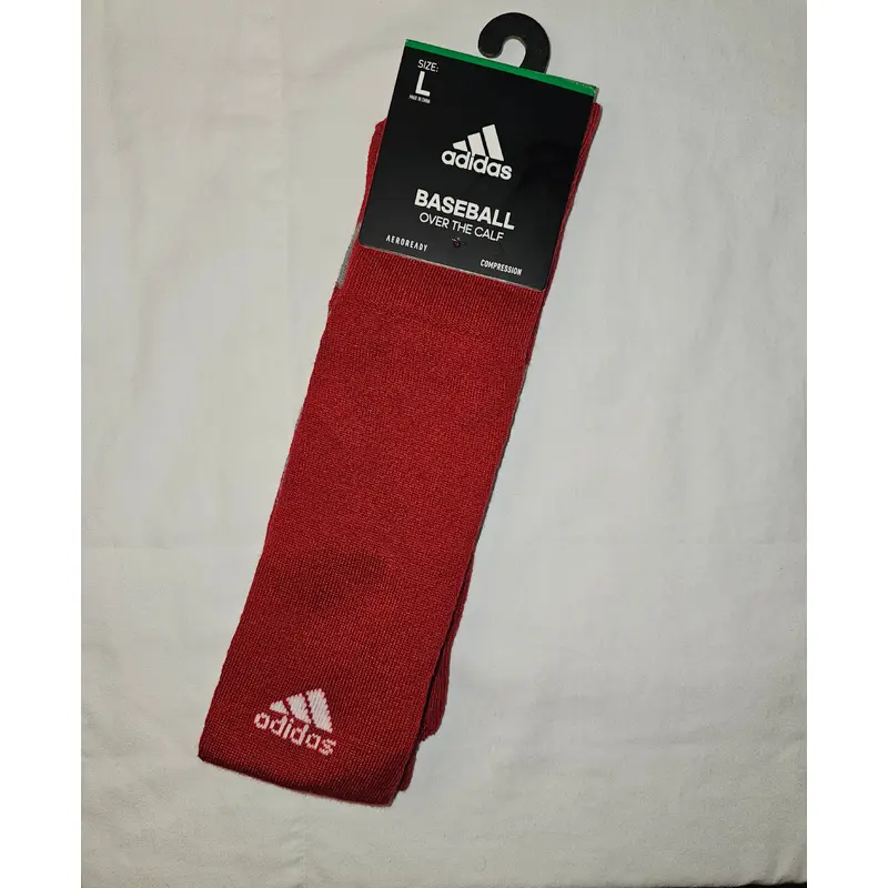 Adidas Over The Calf Red Aeroready Compression Baseball Socks Size: L (New)