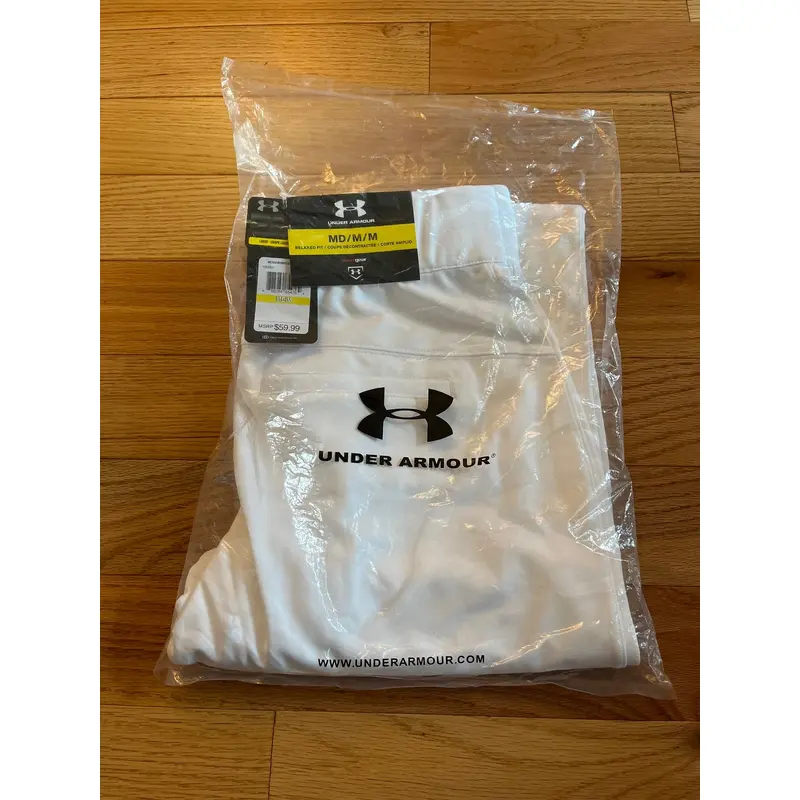 Under Armour Baseball Pants. White. Size M
