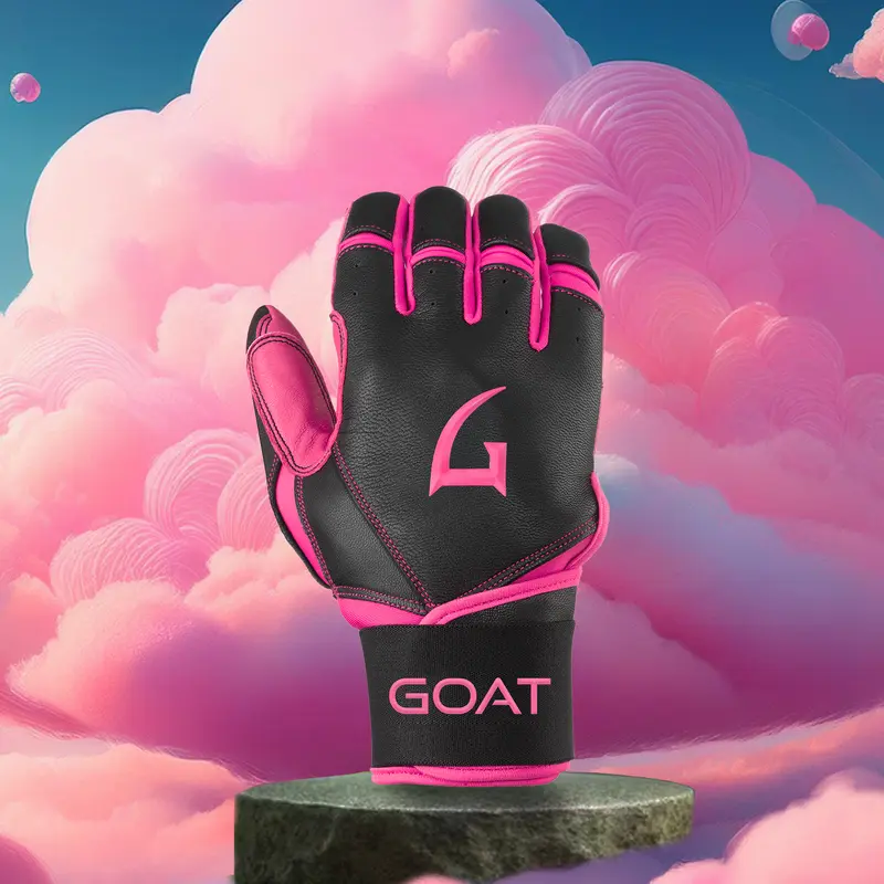 GOAThletic Batting Gloves - Black & Pink - ADULT MEDIUM