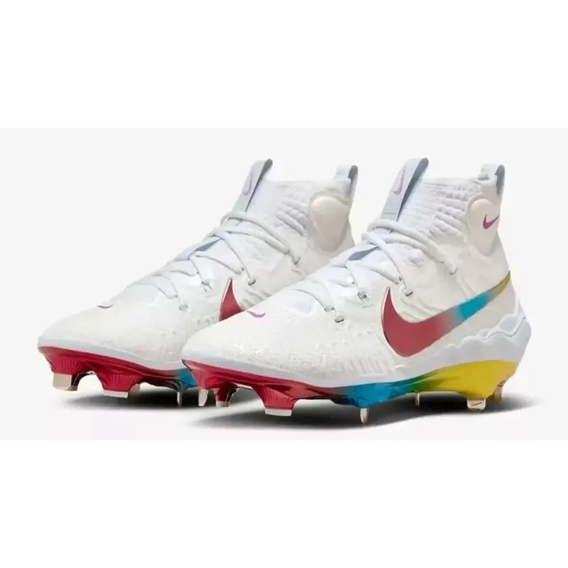 Nike Alpha Huarache NXT Metal Baseball Cleats Mens Size 8 Rainbow DJ6517-106