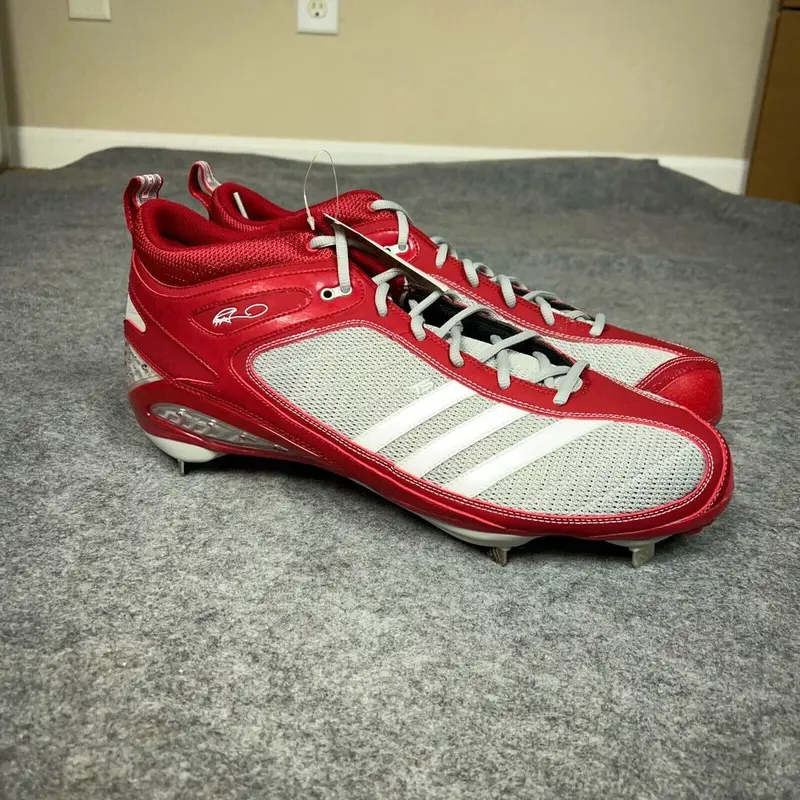 Adidas Mens Baseball Cleat 15 Red Gray AST Ryan Howard Mid Metal Softball C5