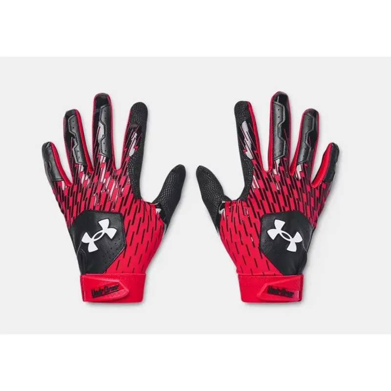 NEW 2025 Under Armour Boys' UA Clean Up Batting Gloves 1378766 BLACK / RED / WHITE