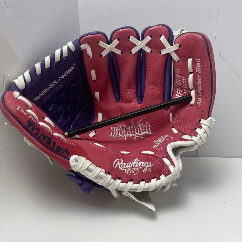 Rawlings Highlight HFP10PPW 10 Inch Baseball Glove Leather RHT Purple Pink