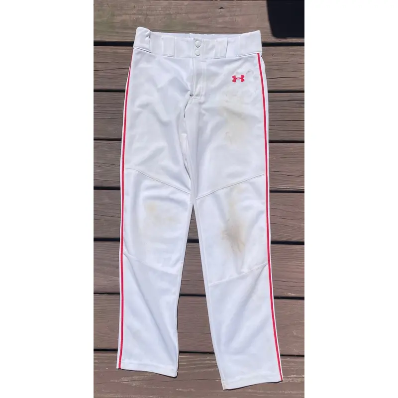 Under Armour Baseball Pants Youth XL White / Red Piping