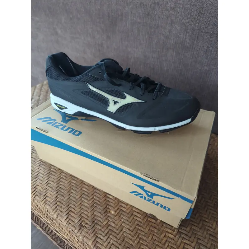 Black Men's Size M 10.0 (W 11.0) Adult Mizuno Low Top Metal (New)