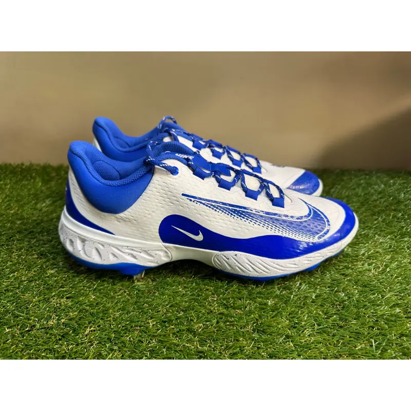 Nike Alpha Huarache Elite 4 Low White Royal Blue Baseball Sz 12.5 FD2745-108 NEW