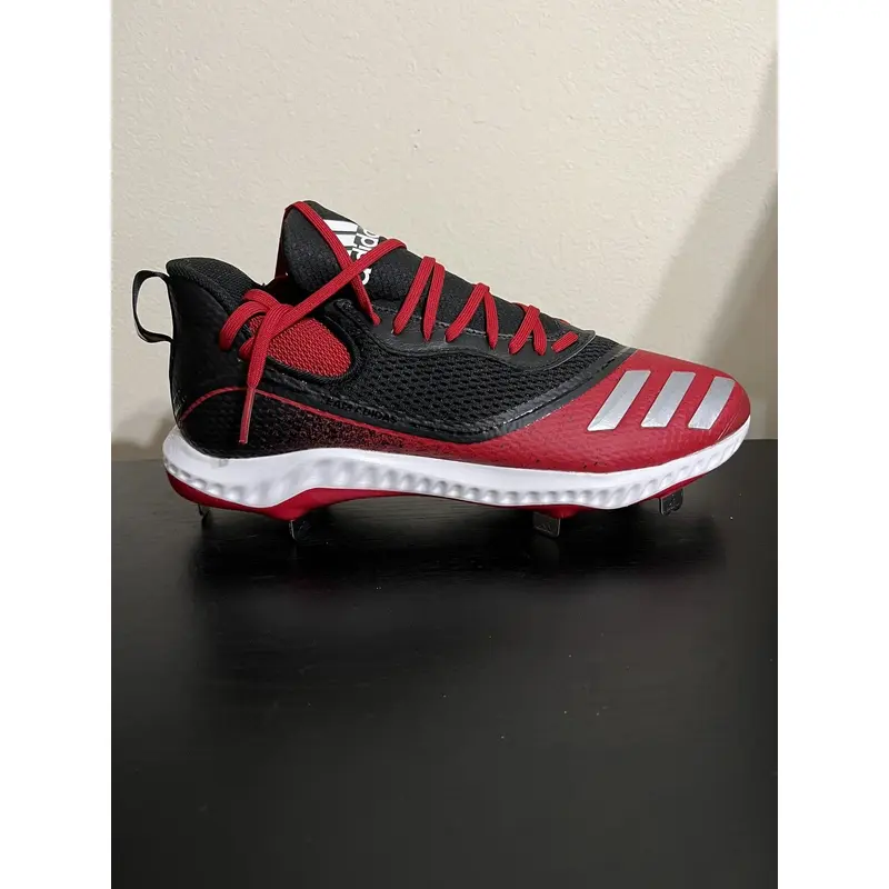 Adidas Icon V Bounce Metal Baseball Cleats Size 12 Red / Black / White