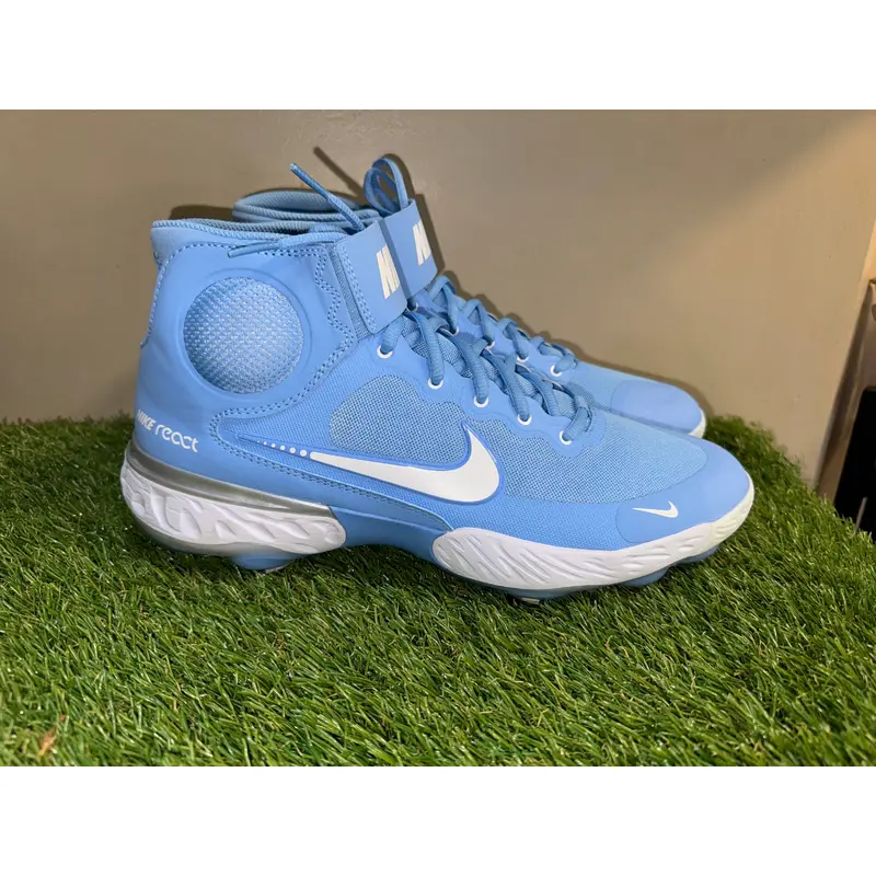 Nike Alpha Huarache Elite 3 Mid Metal Baseball Cleats UNC Men's Sz 14 CZ6542-401
