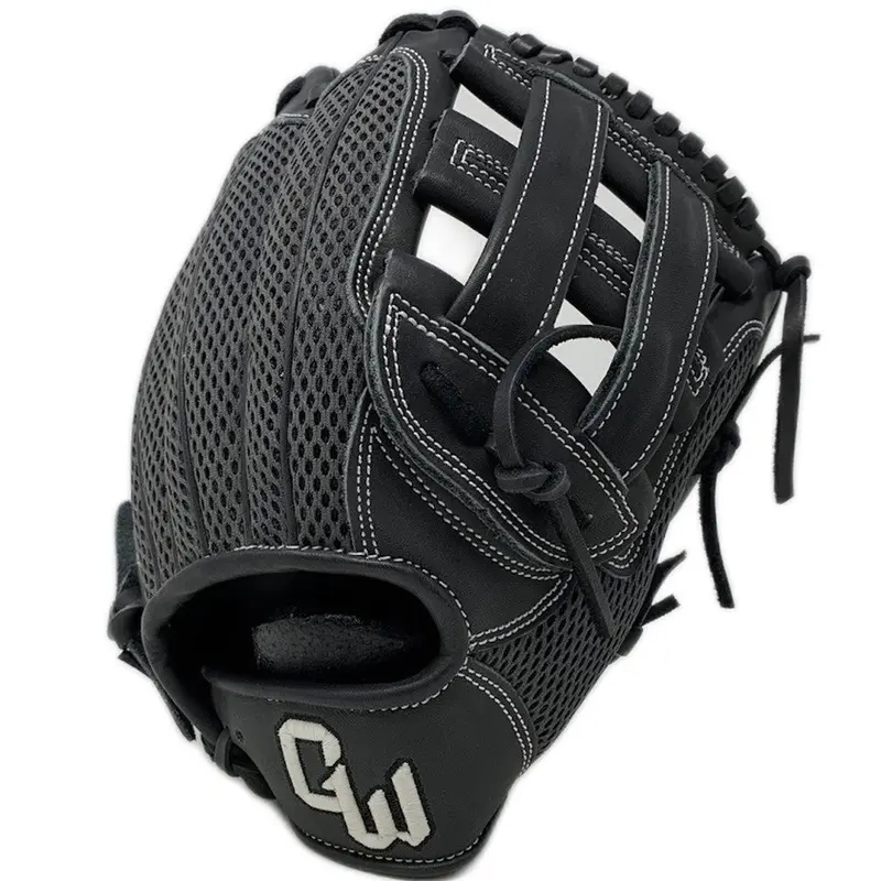 GA92-MBK-115-RightHandThrow Gloveworks Steerhide Black Mesh 11.5 H Web Baseball