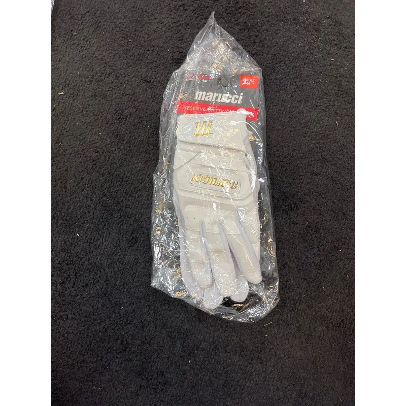 Marucci reserve batting gloves white gold adult medium