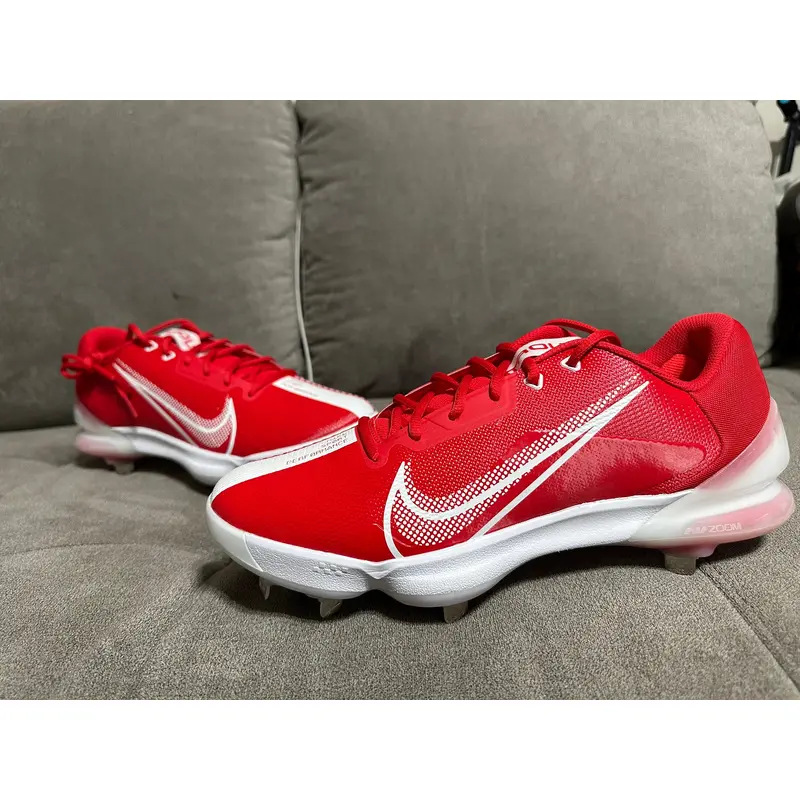 Red Nike Metal Low Top Force Zoom Trout 7 Sz 10.5