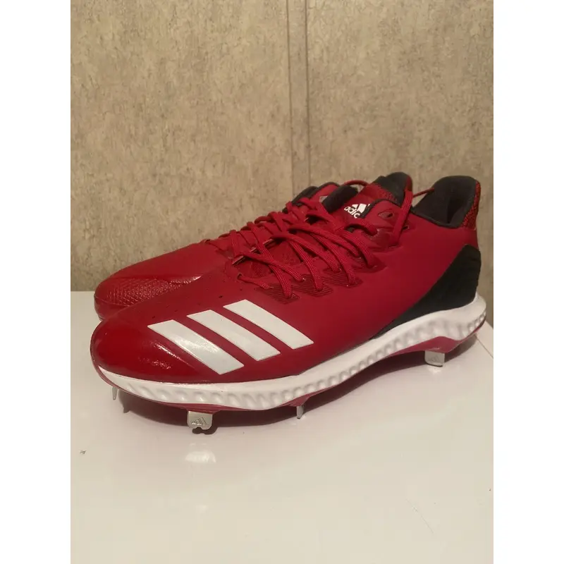 NEW Adidas Mens Sz 13 Icon Bounce Baseball Shoes Red Gray Low Top Cleats CG5242