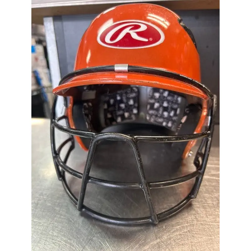 Used Rawlings CFX2HLS-R1 Batting Helmet w/Mask Orange LG 11868-S000064071