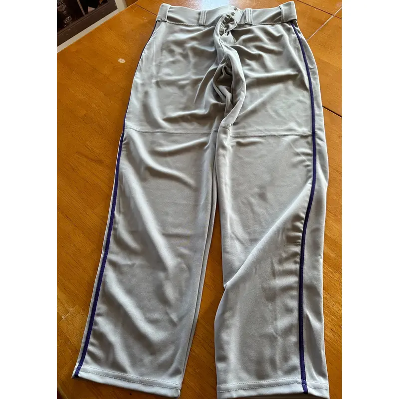 Youth XL grey with purple stripe baseball pants