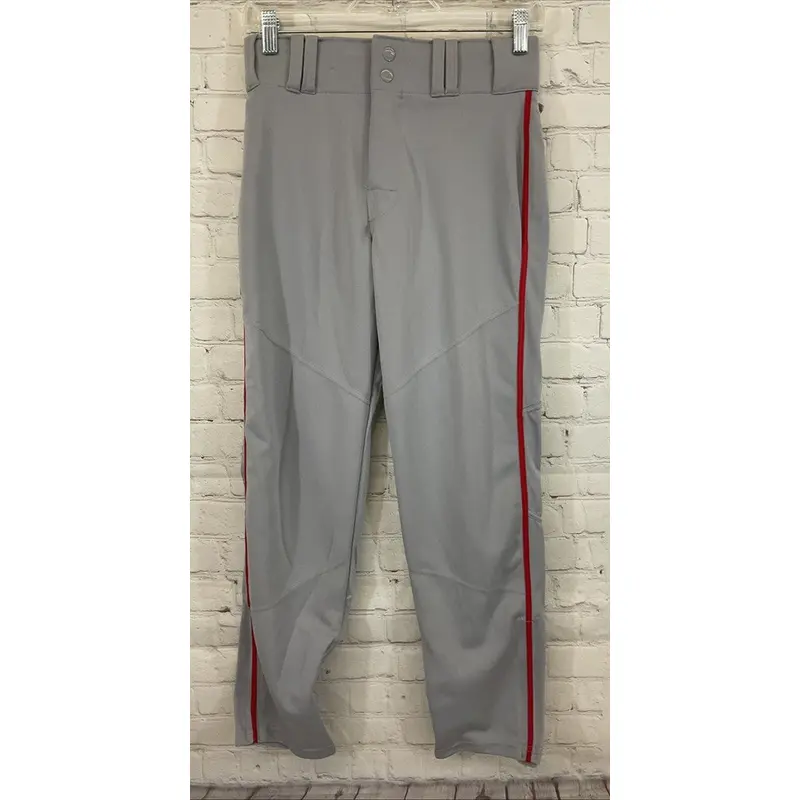 Alleson Athletic A00332 Youth Polyester Baseball Pants Grey Red M Medium