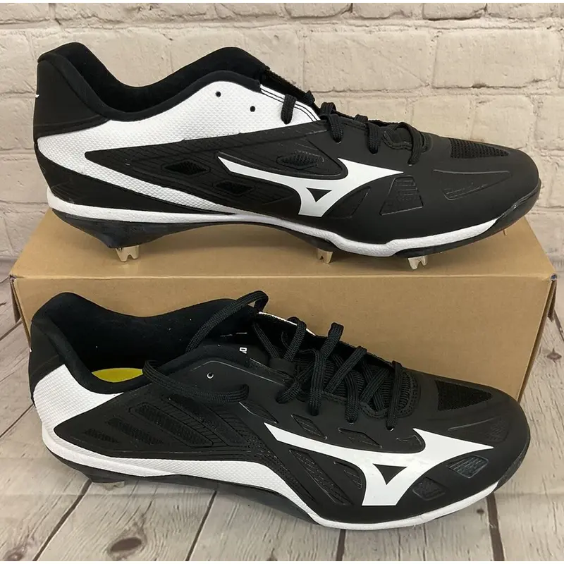 Mizuno Men's Heist IQ Baseball Cleats Black White US Size 11.5 UPC 041969533529