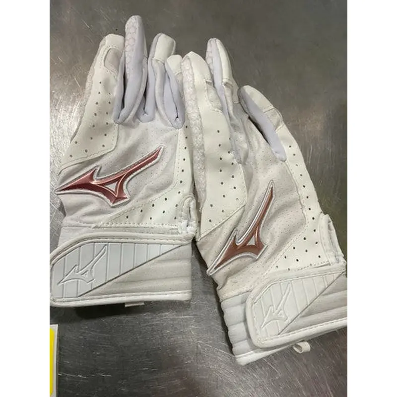 Used Mizuno BB/SB Batting Gloves White MD 11614-S000216820