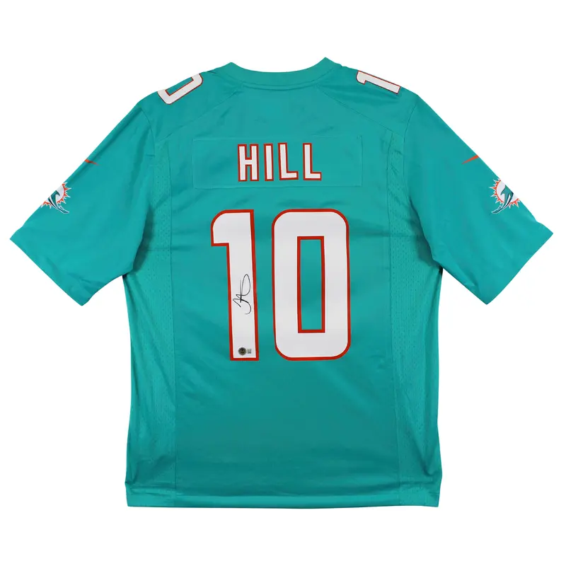Dolphins Tyreek Hill Signed Teal Nike Game Jersey BAS Witnessed #2W232845