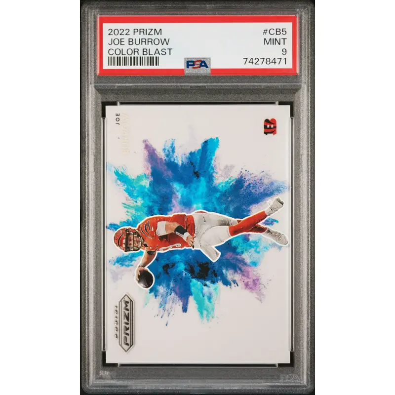 Joe Burrow 2022 Panini Prizm Color Blast PSA 9 Mint