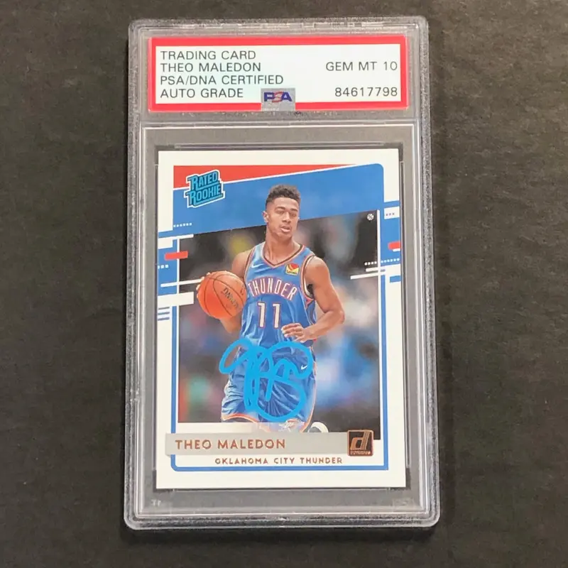 2020-21 Donruss Rated Rookie #242 Theo Maledon Signed Card AUTO 10 PSA Slabbed RC