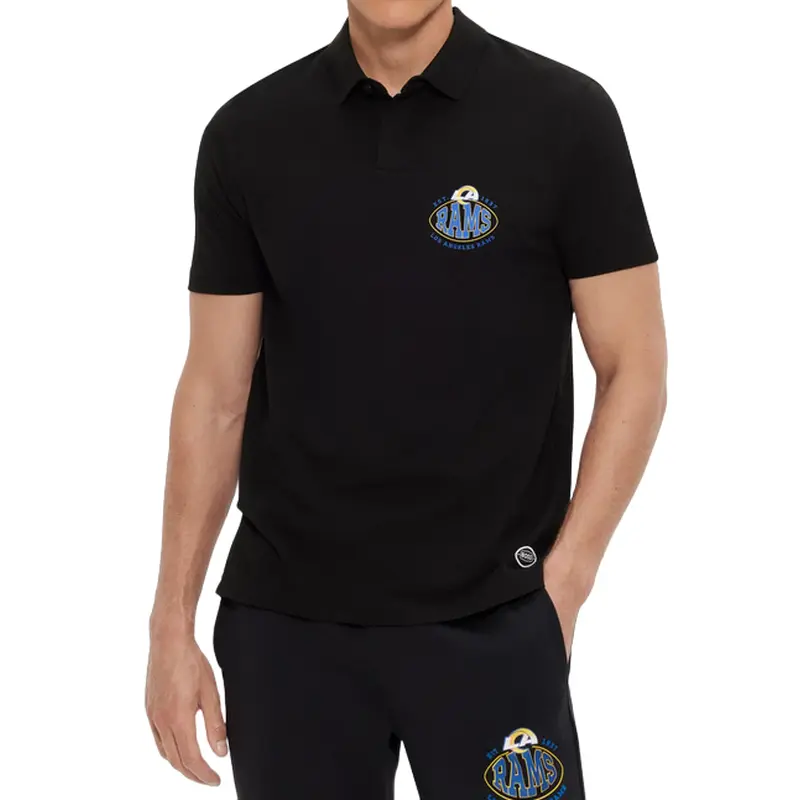 LOS ANGELES RAMS POLO MENS BLACK PAT-NFL, 50504529003