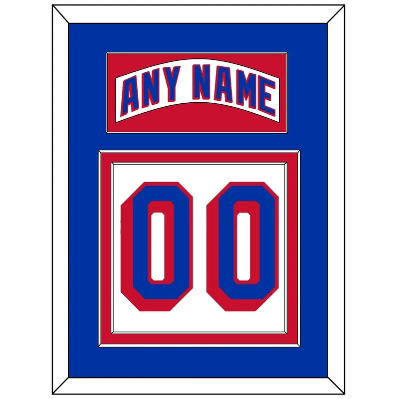 New York Nameplate & Number (Back) - Road White (2004-2017) - Double Mat 2