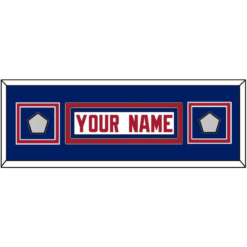 New York Nameplate & Super Bowl XLII & XLVI Jersey Patches - Road White - Double Mat 4