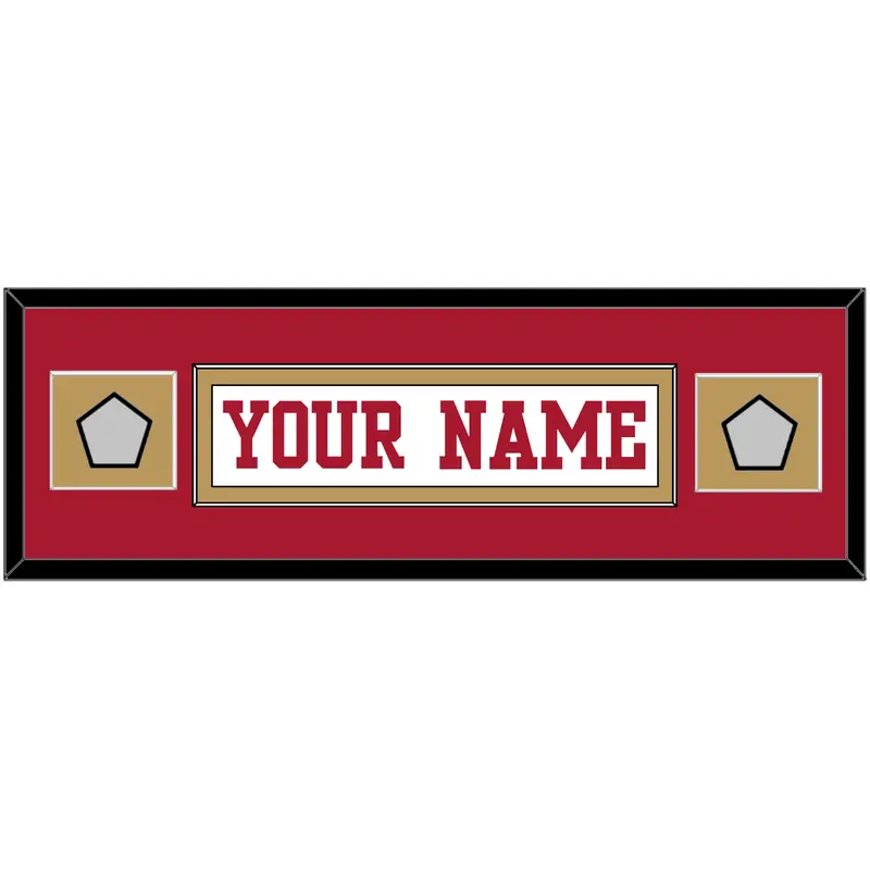 San Francisco Nameplate & 2 Super Bowl Patches - Road White - Single Mat 6