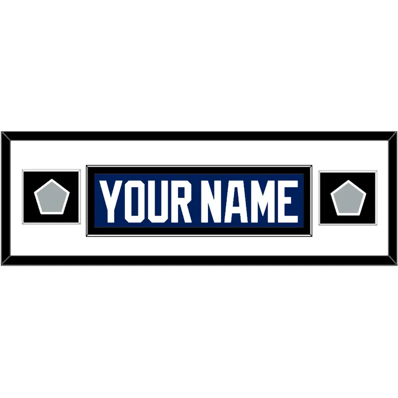 Tampa Bay Nameplate With 2020 & 2021 Stanley Cup Finals Patches - Home Blue - Single Mat 2