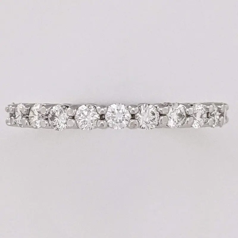 14K WHITE .66 CARAT TOTAL WEIGHT SI1 G DIAMOND ROUND (11) ESTATE BAND 2.2 GRAMS