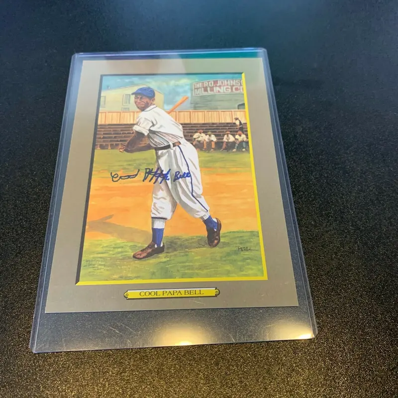 Cool Papa Bell Signed Perez Steele Great Moments Hall Of Fame Postcard PSA DNA