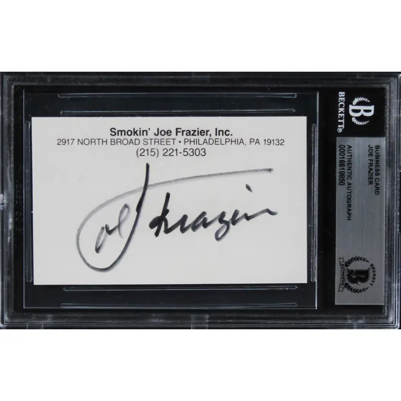 Boxing Joe Fraizer Authentic Signed Business Card Autographed BAS Slabbed 1