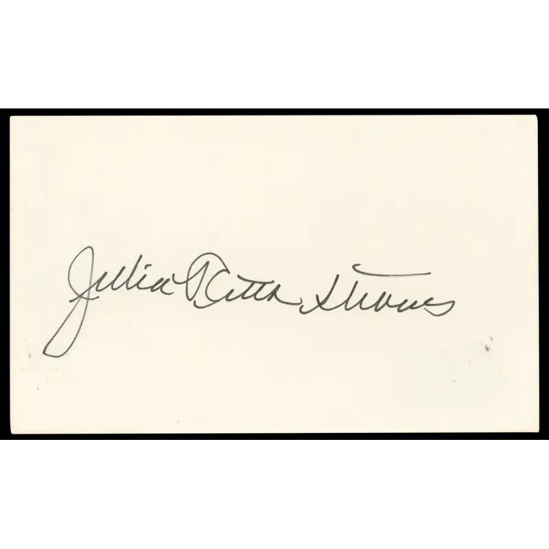 Julia Ruth Stevens Authentic Signed 3x5 Index Card Autographed BAS #BN33262