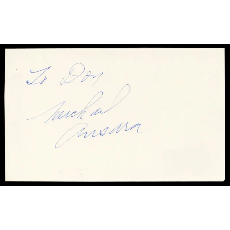 Michael Ansara Star Trek "To Don" Signed 3x5 Index Card Autographed BAS #BM57057
