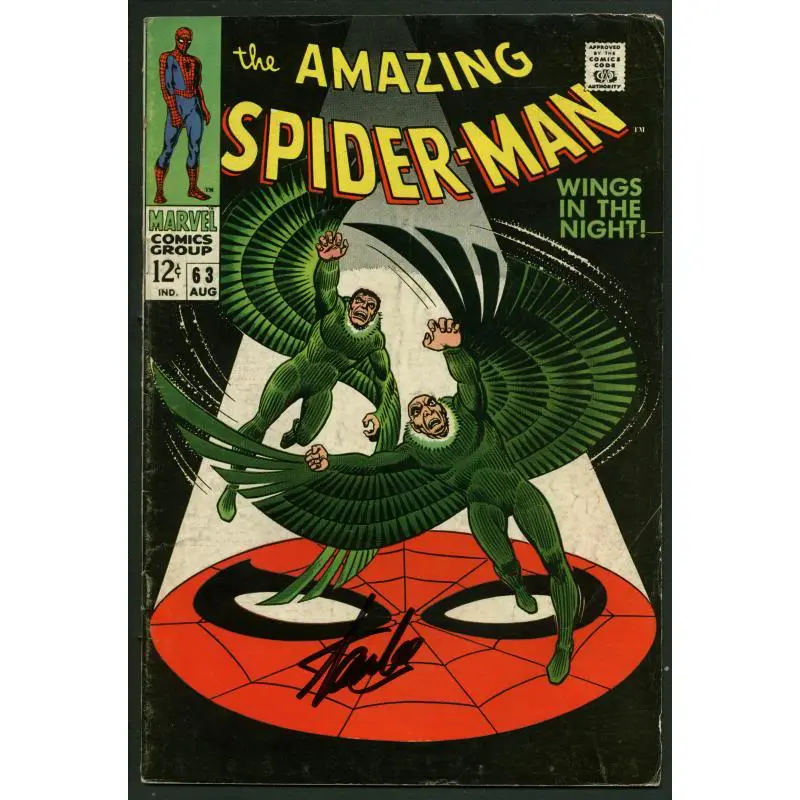 Stan Lee Signed Amazing Spider-Man #63 Comic Book Vulture PSA/DNA #W18806