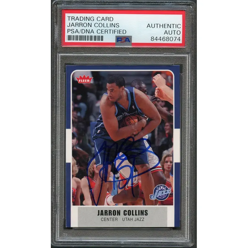 2007-08 Fleer #179 Jarron Collins Signed Card AUTO PSA Slabbed Jazz