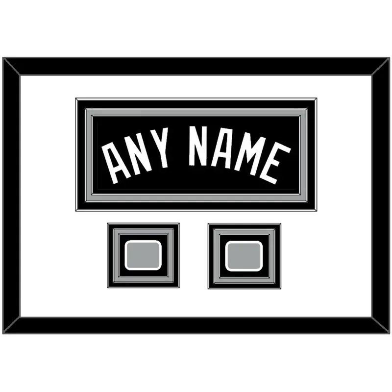 San Antonio Name With 2 Finals Patches - Road Black (2002-2017) - Triple Mat 1