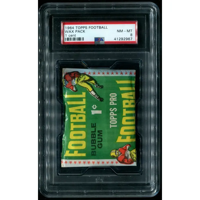 1964 Topps Football Unopened 1 Cent Wax Pack PSA 8
