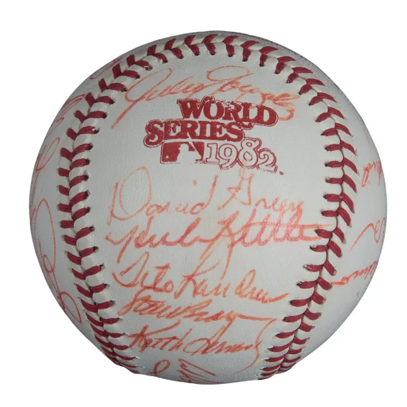 1982 St. Louis Cardinals World Series Champs Team Signed W.S. Baseball JSA COA