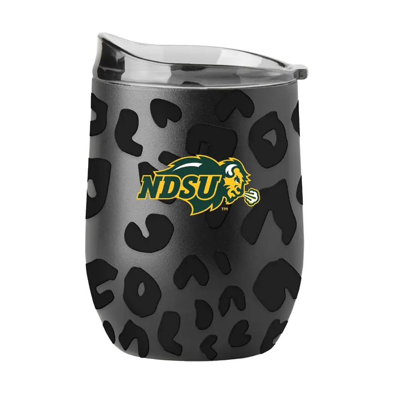 ND State Leopard 16oz Black Powdercoat Curved Beverage